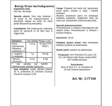 Krople podnoszące libido pożądanie energię 30ml